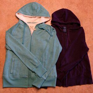 2 Zipper Sweatshirt Hoodies 1 - Purple Reebok 1 - Blue / Teal Faded Glory Medium